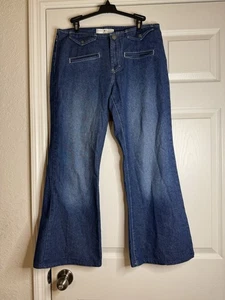 Jean vaquero Tommy Hilfiger vintage para mujer talla 8 azul tiro bajo pierna ancha - Imagen 1 de 7