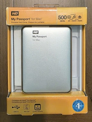 New Western Digital My Passport For Mac 500GB Portable External Hard Drive USB 2 - Image 1 of 4
