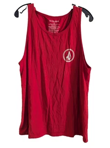 Volcom Tank Top Sleeveless Mens Large Red Logo Surf Skate Beach - Picture 1 of 4