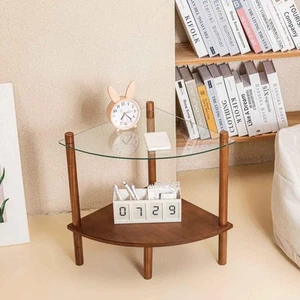 2 Tier End Table, Stylish and Versatile Side Table Nightstand with Glass Top ... - Picture 1 of 6