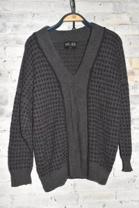 Vintage PAVO REAL 100% Pure Alpaca Wool Hand Knit in PERU V Neck Sweater L - Bild 1 von 9