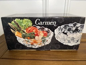 Set of 4 Mikasa Carmen Glass 5-1/8" Fruit/Dessert Bowl Flowers & Frosted Leaves - Picture 1 of 11