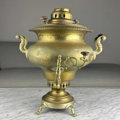 Raro Antiguo Imperial Ruso Latón Samovar Batashev Баташев Самовар Угольный Foto 1 de 4