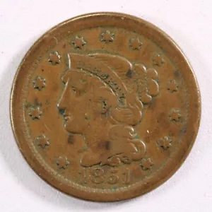 Centavo grande cabello trenzado 1851 - F/VF - Imagen 1 de 2