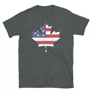 USA Maple Leaf Canada Flag Canada Day Fourth of July Short-Sleeve Unisex T-Shirt - Picture 1 of 5