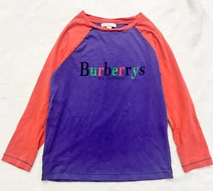 Burberry Kinder Jugend Colorblock Langarm T-Shirt lila orange Gr. 10 - Bild 1 von 5