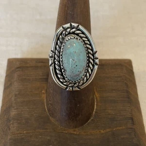 Vintage Sterlingsilber Ring Größe 8,25 Oval Original Türkis - Bild 1 von 9