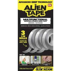 Alien Tape 3 Rolls❖ AS SEEN ON TV❖Non-Adhesive Tape❖Grips Instantly & Hold Tight - Imagen 1 de 7