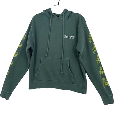 Obey Propaganda Scorpion Juniors Size L Pullover Green Hoodie Pocket Skater - Image 1 of 4