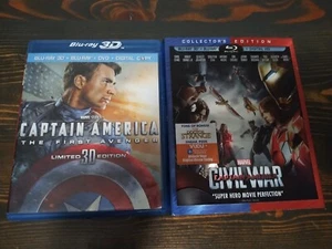 Marvel Captain America: The First Avenger + Civil War (3D + Blu-Ray) w/slipcover - Picture 1 of 12