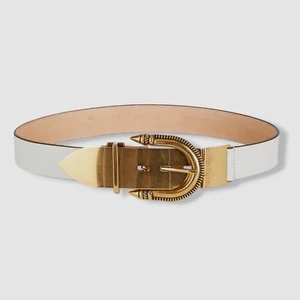 $750 Etro Women's White Smooth Calf Leather Buckle Belt Size 85 cm/34 in - Picture 1 of 3
