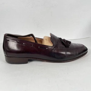 Salvatore Ferragamo Tassel Loafers Mens Size 10.5 D Burgundy Leather Dress Shoes - Picture 1 of 10