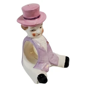 Vintage Porcelain Boy Napkin Ring Holder - Made in Japan Dress Suit + Hat - Picture 1 of 10