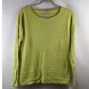 Spring Green Sweater Ann Taylor Loft Long Sleeve Lightweight Knit Career Staple - Picture 1 of 7