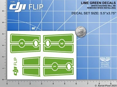 DJI Flip Racing Stripes With Battery Decals Number #1-3 Sticker Skin - Image 1 of 3