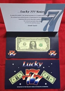 BEP  $1 Lucky 777 Note Series 2009 - Dallas FRB in OGP Folder (B1501) - Picture 1 of 6