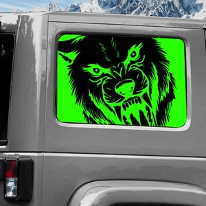 Rear Window Wrap Graphic Decal for Jeep Wrangler 2011-2020 WOLF GREEN - Picture 1 of 1
