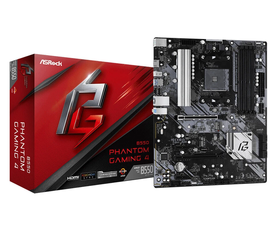 Asrock B550 Phantom Gaming 4 Socket AM4 ATX AMD  B550 - Immagine 1 di 1