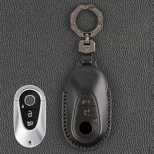 Genuine Leather 2 Button Key Cover Case Shell Holder For Benz S480 S580 GLE GLS - Picture 1 of 7