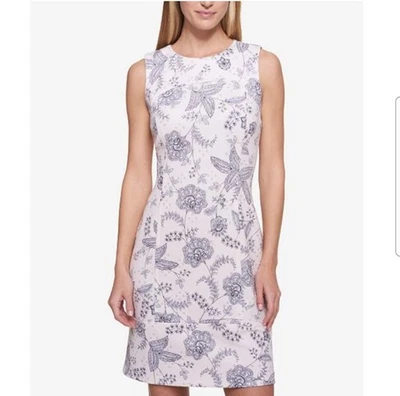 Vestido Tommy Hilfiger Bebé Rosa Floral Buceo Sin Mangas Hasta la Rodilla Talla 10 Foto 1 de 4