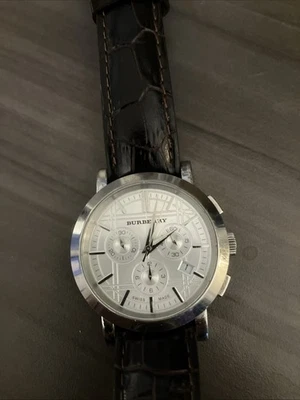 Мужские часы с хронографом Burberry Heritage Gent серебристый циферблат - BU1361 - Изображение 1 из 2