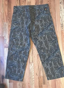 Vintage CARHARTT Mens Size 40x30 Mossy Oak Treestand Camo Canvas Hunting Pants - Picture 1 of 15