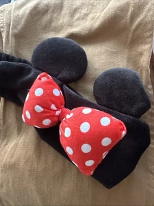 Disney Minnie Mouse Elasticated Plush Headband 3D Bow - Picture 1 of 2