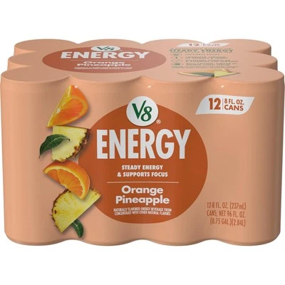 Bebida energética Energy Orange piña lata de 8 fl oz paquete de 12 Foto 1 de 4