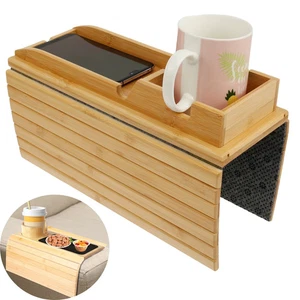 SipEase™ Holz Couch Getränkehalter Auslaufsicher Sofa Arm Tablett Rutschfest Getränke Organi - Bild 1 von 19