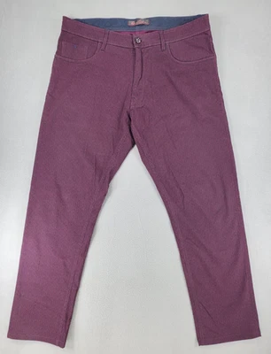 Брюки мужские Robert Graham классические с узором клетчатые 35x29 фиолетовые 5 карманов Chino - Изображение 1 из 4