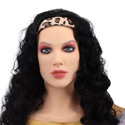 Copricapo in silicone con trucco cosplay maschera femminile mascherata DE Stock - Immagine 1 di 4