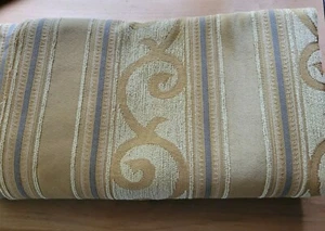 Vintage Golden Brocade Striped Upholstery Fabric 1-piece 52" W x 1 yard 15" L - Picture 1 of 12