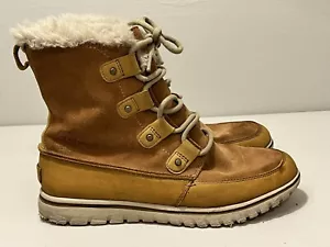 Sorel Boots Womens 8.5 Joan Cozy Shearling Ankle Booties NL2745 286 Leather - Picture 1 of 13