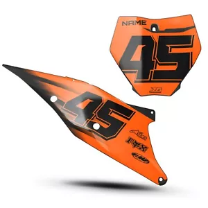 JUEGO DE FONDOS GRÁFICOS DE PLACAS DE NÚMEROS KTM 125-450 SX,SXF, XC, XCF, 19-22/ - Imagen 1 de 2