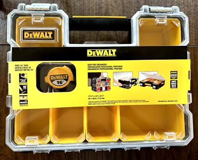 DEWALT 10 Compartment Deep Pro Small Parts Organizer & 16 ft TAPE MEASURE - Image 1 of 3