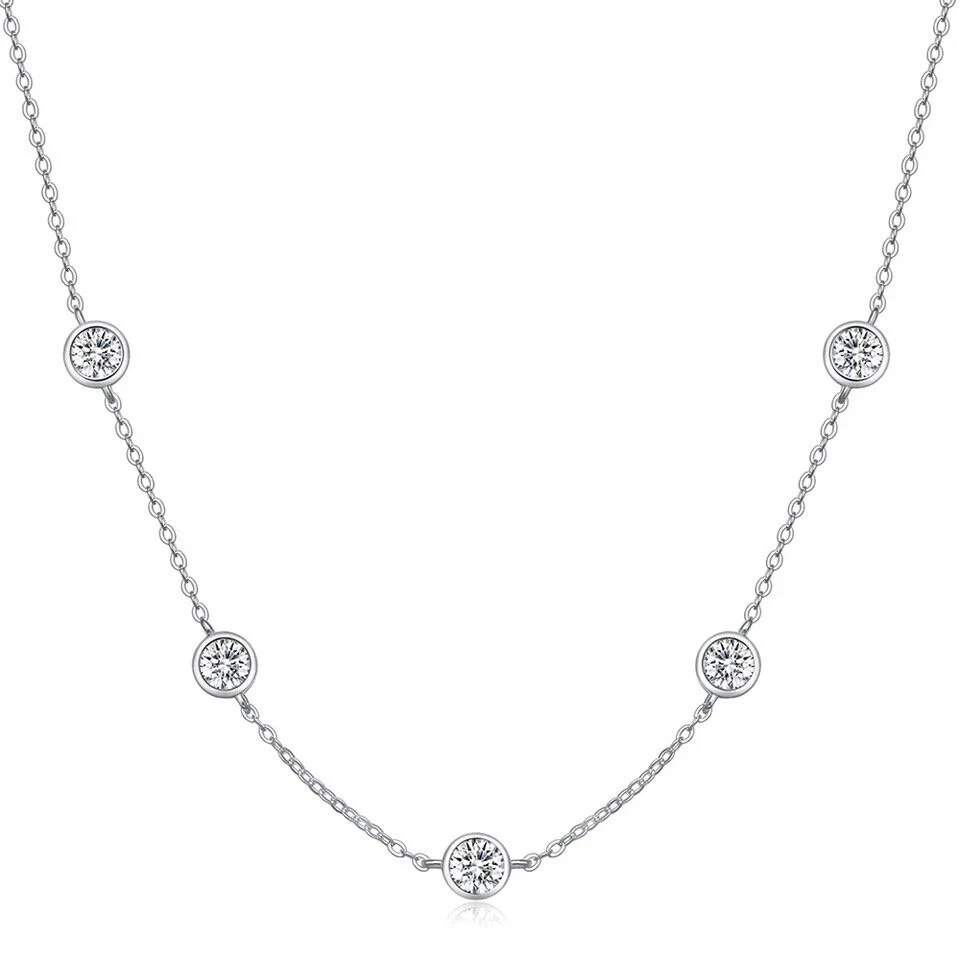 1ct 2.5mm Bubble Choker Lab-Created Necklace VVS1/D/Excellent Diamond Test Pass - Image 1 of 4