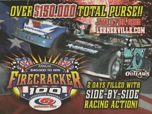 2008 Scott Bloomquist + Steve Kinser + Donny Schatz WOO Lernerville Handout - Bild 1 von 2
