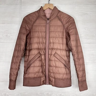 Lululemon The Bomb Bomber Reversible Jacket Women Size 4 Bark Berry Rose Pink - Image 1 of 4