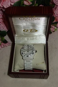 Oniss Paris Oversized HI TECH weiß Keramik weißes Zifferblatt Schweizer Uhr NEU - Bild 1 von 4