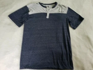 Avalanche hiking brand heathered navy blue button Henley boy XL 18/20 Colorblock - Picture 1 of 11