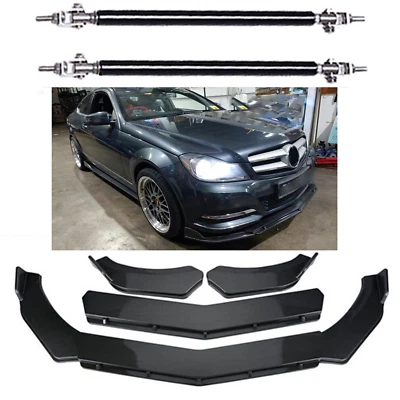 Carbon Front Bumper Lip Spoiler Body Kit + Strut Rods For Bens 1680mm-1950mm Foto 1 de 4