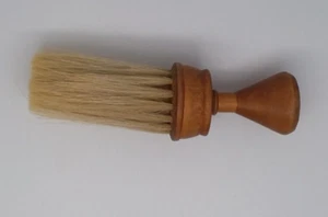 Vintage Barbershop Friseur Holzgriff Pferdehaar Hals Staubwedel Bürste Beau Brummel - Bild 1 von 6