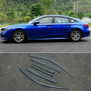 6*Black Window Visor Sun Rain Guard Vent Shade Deflector For Honda Civic 2022-23 - Picture 1 of 7