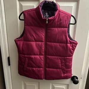 Made For Life Women’s Full Zip Puffer Vest Size M Fushia Purple-Lining Pockets - Picture 1 of 14