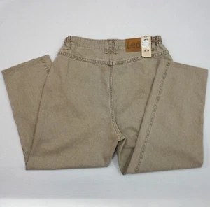 Vtg 90s! LEE - Foxtail Denim, Tan - Women's Size 16M - Elastic at Waist Sides - - Picture 1 of 14