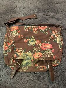 Roxy Satchel Bag. Brown With Flower Design. In Good Condition!