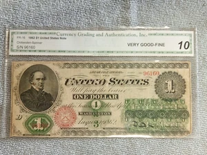 ⭐⭐ 1862 $1 LEGAL TENDER LARGE SIZE NOTE FG-16 C.G.A 10 - Picture 1 of 2
