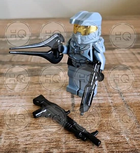 **NEW** LEGO Sand Blue Minifigure With Master Chief Halo Spartan Accessories - Picture 1 of 6