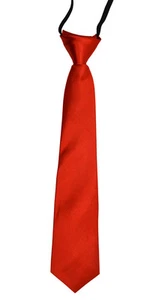 Boys Kid's Stylish Jacquard Woven Fastener Up Stretchy Pre-tied Neckties - Picture 1 of 15