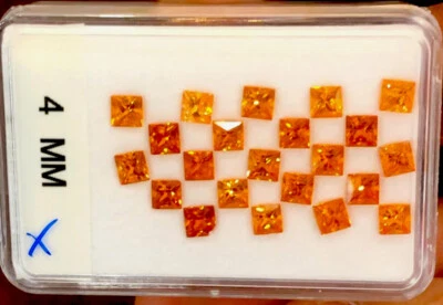 4mm 6 Piezas COLOR MARAVILLA 100% NARANJA NATURAL ESPESARTITA GRANATE Foto 1 de 2